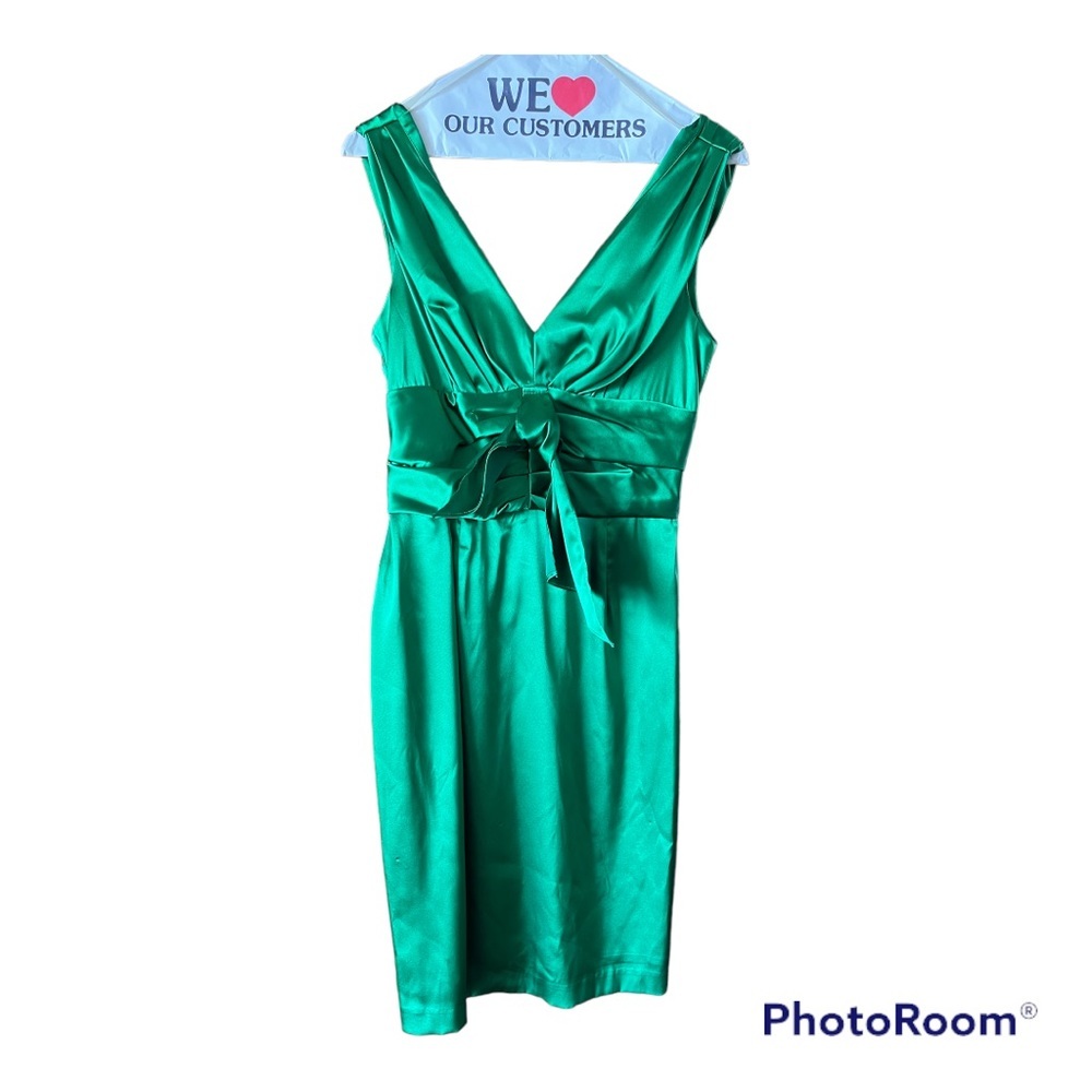 Emerald Green Satin Dress Size 4